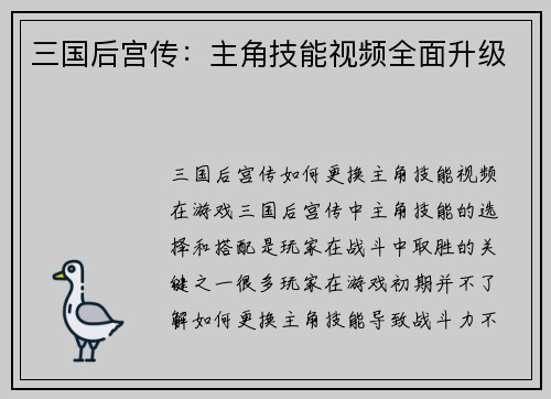 三国后宫传：主角技能视频全面升级